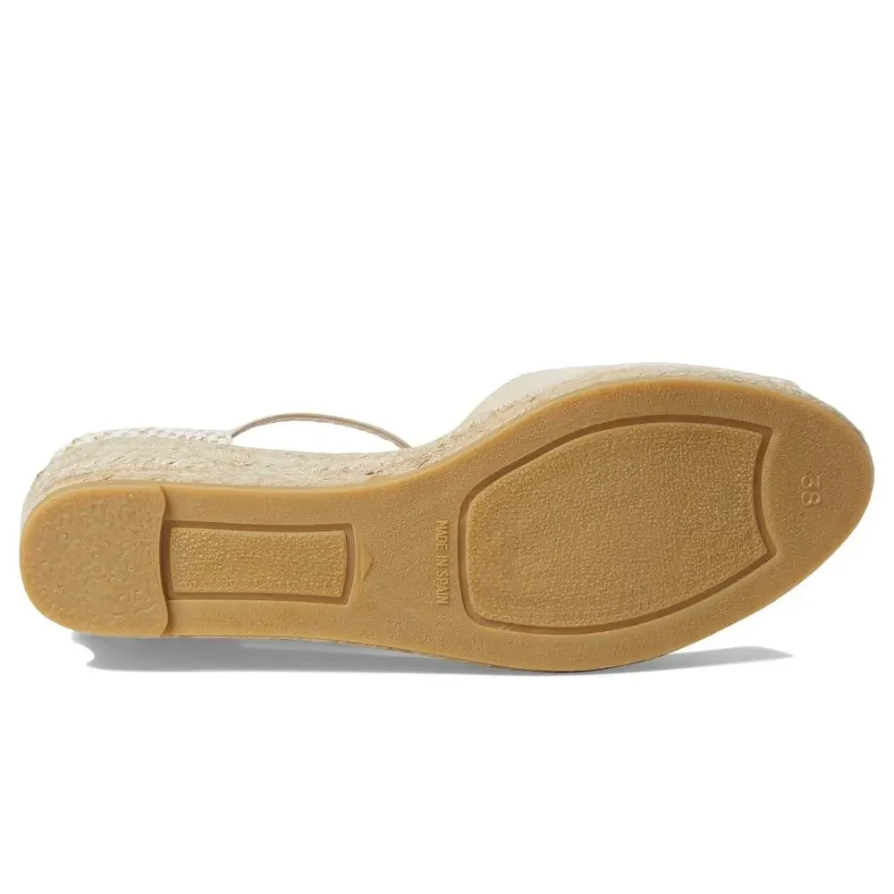 ERIC MICHAEL® CASH WEDGED SANDALS FOR WOMEN – CREAM EU 37 US 6.5-7